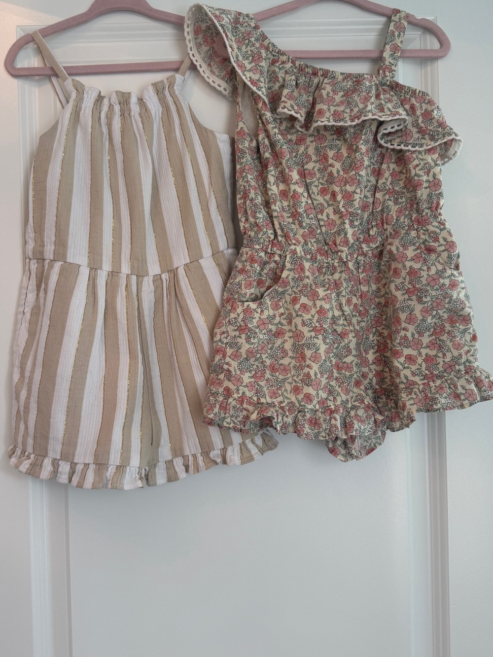 Janie and Jack Floral and stripe Romper Bundle